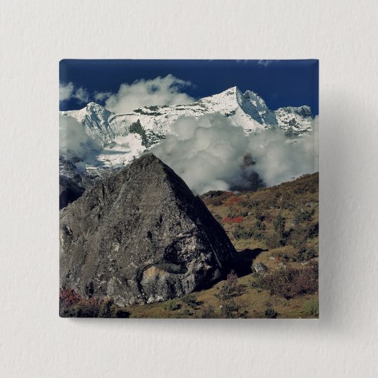 Asien, Nepal, Sagarmatha NP. Buddhistisches Gebet Button (Vorderseite)