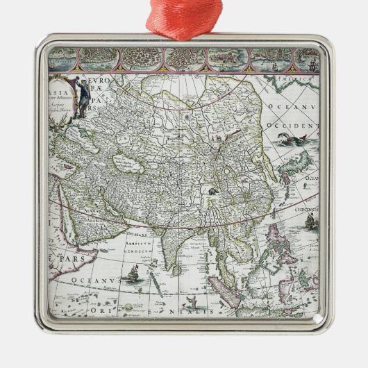 Asien noviter delineata, 1617 silbernes ornament (Vorne)