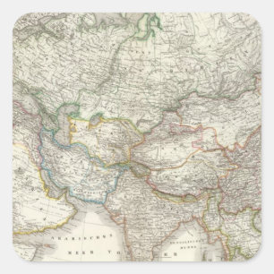 Asien Quadratischer Aufkleber