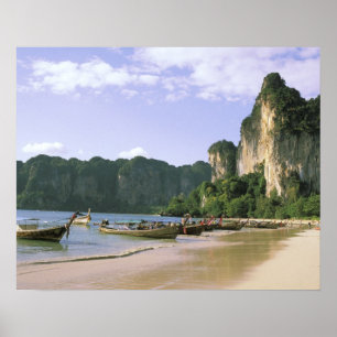 Asien, Thailand, Krabi. West Railay Beach, lang Poster