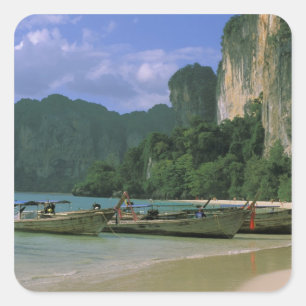 Asien, Thailand, Krabi. West Railay Beach, Quadratischer Aufkleber