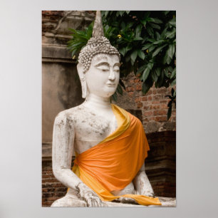 Asien, Thailand, Siam, Buddha in Ayutthaya Poster