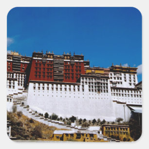 Asien, Tibet, Lhasa, Potala-Palast auch Roter Pala Quadratischer Aufkleber