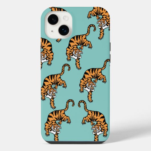 Asien-Tiger-Muster iPhone Hülle (Rückseite)