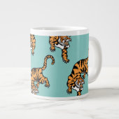 Asien-Tiger-Muster Jumbo-Tasse (Vorderseite Rechts)