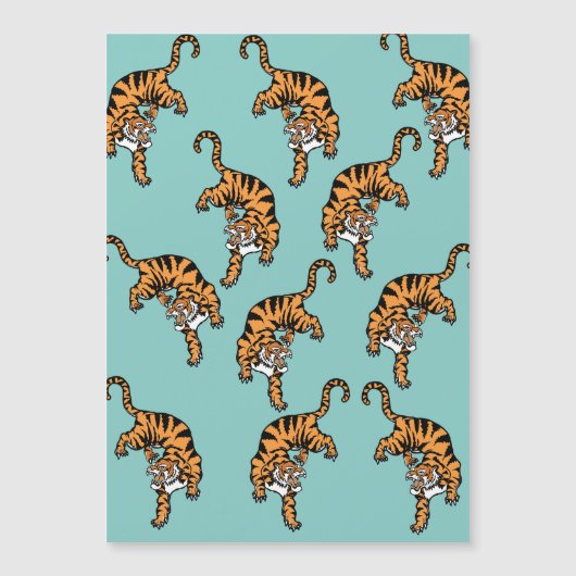 Asien-Tiger-Muster Magnetkarte (Vorderseite)