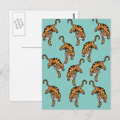 Asien-Tiger-Muster Postkarte (Vorne/Hinten)