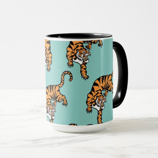 Asien-Tiger-Muster Tasse (VorderseiteRechts)