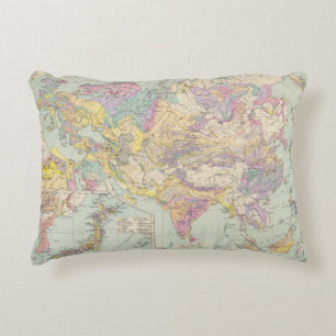 Asien u Europa - Atlas-Karte von Asien und von Dekokissen