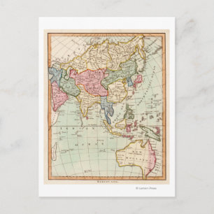 Asien und Australien Panoramakarte Postkarte
