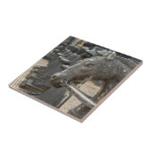 Asien, Vietnam. Figurinen und Pferdestatuen Fliese (Seite)