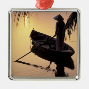 Asien, Vietnam, Mekong-Delta, Can Tho. Abend Silbernes Ornament