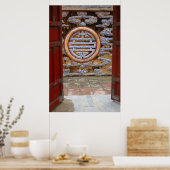 Asien, Vietnam. Verzierte Mauer an der Zitadelle Poster (Küche)