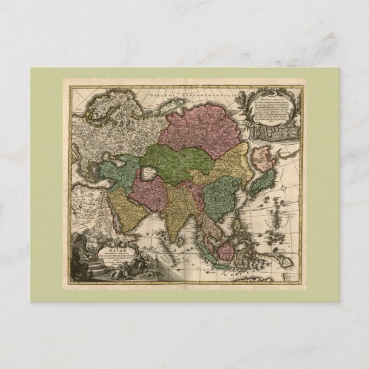 Asienkarte 1700 postkarte (Vorderseite)