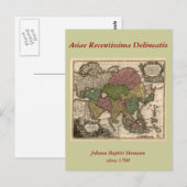 Asienkarte 1700 postkarte (Vorne/Hinten)