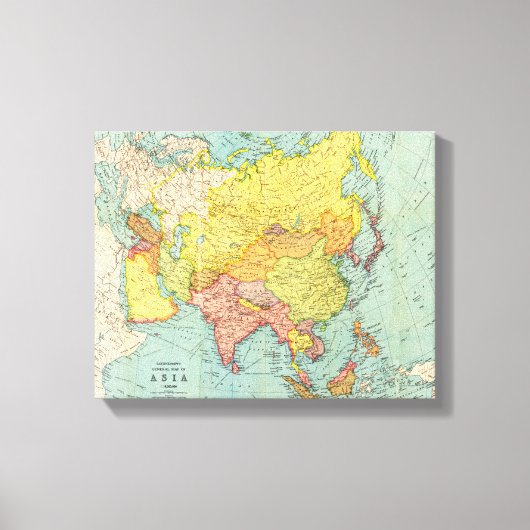 AsienPanoramakarteAsien 10 Leinwanddruck (Vorderseite)