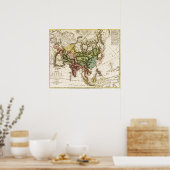 AsienPanoramakarteAsien 12 Poster (Küche)