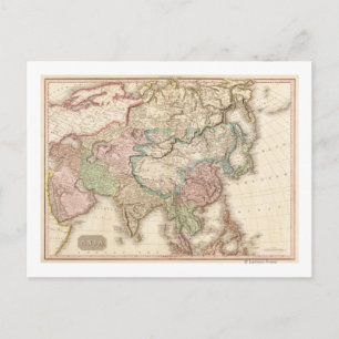 AsienPanoramakarteAsien 12 Postkarte