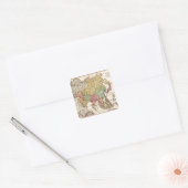 AsienPanoramakarteAsien 6 Quadratischer Aufkleber (Umschlag)