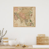 AsienPanoramakarteAsien 8 Poster (Küche)