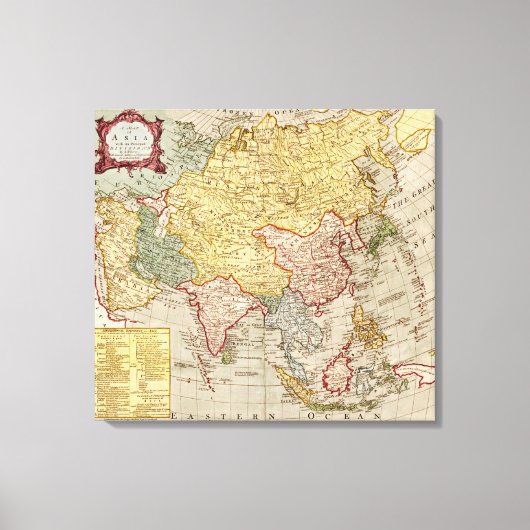 AsienPanoramakarteAsien 9 Leinwanddruck (Vorderseite)