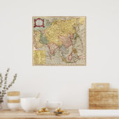 AsienPanoramakarteAsien 9 Poster (Küche)