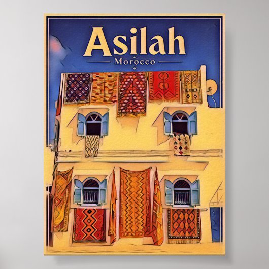 Asilah Marokko blaue Stadt Poster (Vorne)