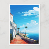 Asilah Marokko Kunstreise Vintage Darstellung Postkarte (Vorderseite)