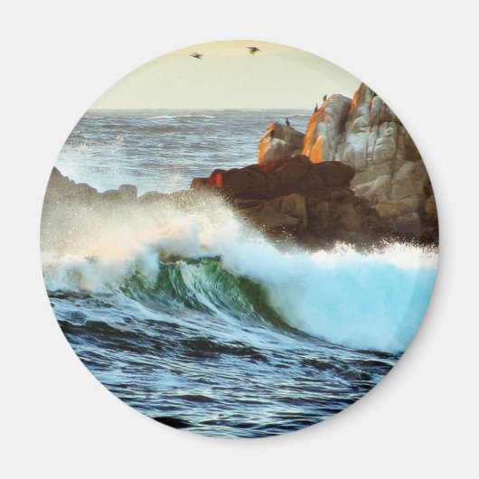 Asilomar Beaches Waves Ocean Dusk Magnet (Vorne)