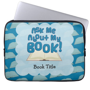 Ask About Book Cartoon Author Promotional Design Laptopschutzhülle