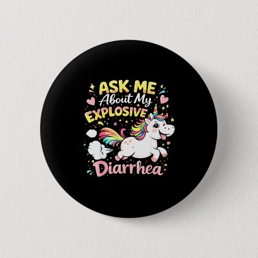 Ask about explosive diarrhea funny poop meme button (Vorderseite)
