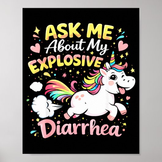 Ask about explosive diarrhea funny poop meme poster (Vorne)