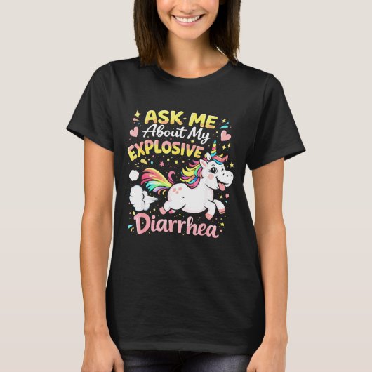 Ask about explosive diarrhea funny poop meme T-Shirt (Vorderseite)