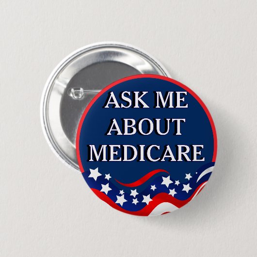 Ask Me About Medicare  Button (Vorne & Hinten)