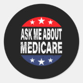 Ask Me About Medicare Insurance Agent Broker Quote Runder Aufkleber (Vorderseite)