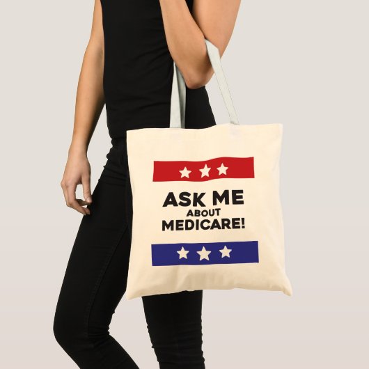 Ask Me About Medicare Tote Tragetasche (Vorderseite (Produkt))