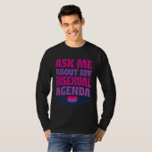 Ask Me About My Bisexual Agenda Heart Bi Pride Aes T-Shirt (Vorne ganz)