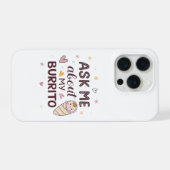 Ask Me About My Burrito Cute Baby Art iPhone Hülle (Rückseite (Horizontal))