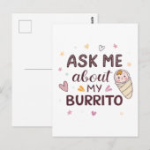 Ask Me About My Burrito Cute Baby Art Postkarte (Vorne/Hinten)