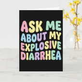 Ask Me About My Explosive Diarrhea Funny Adult Karte (Gelbe Blume)