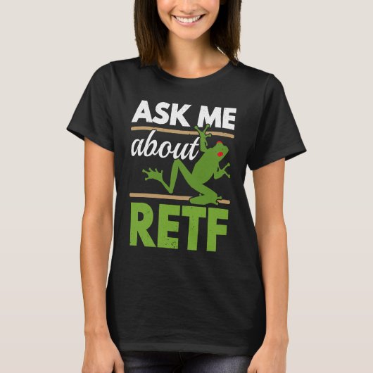 Ask Me About RETF Red Eyed Tree Frog Toad Amphibi T-Shirt (Vorderseite)