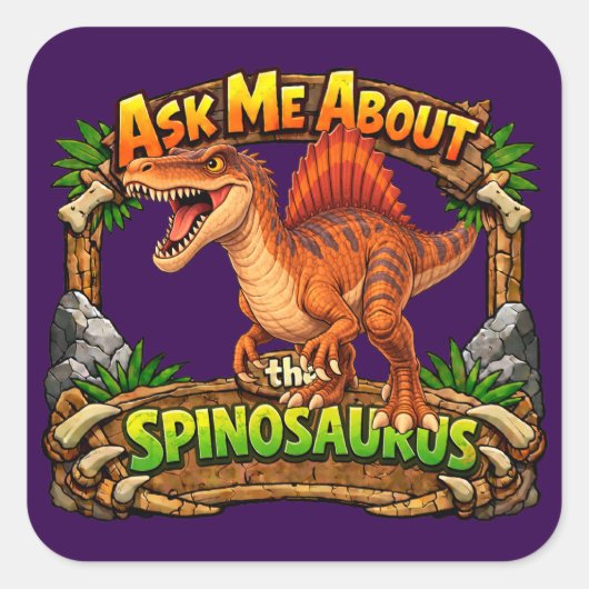 Ask Me About the Spinosaurus | 3 inch Sticker (Vorderseite)