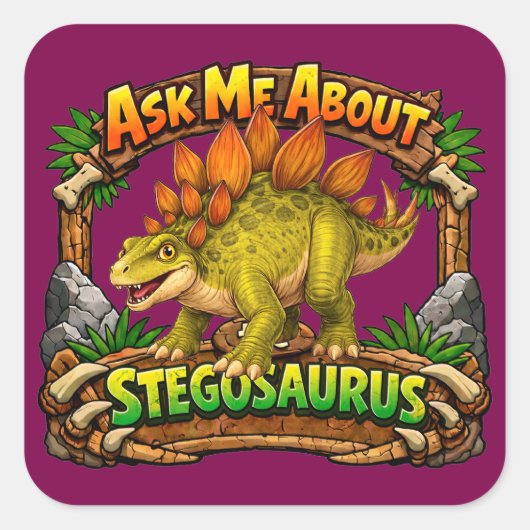 Ask Me About the Stegosaurus | 3 inch Sticker (Vorderseite)