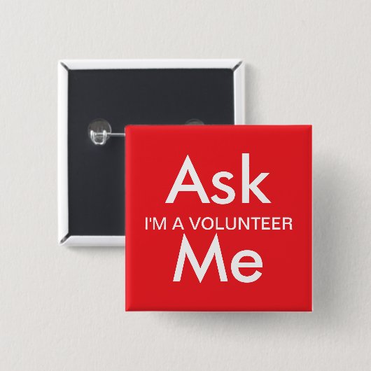 Ask Me Button For Business School Volunteers (Vorne & Hinten)