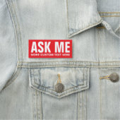 Ask me button with extra text - red and white (Beispiel)