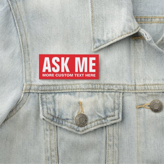 Ask me button with extra text - red and white (Beispiel)