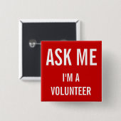 Ask Me Rot | Benutzerdefiniertes Freiwilligen-Abze Button (Vorne & Hinten)
