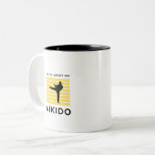 Ask mich about my aikido zweifarbige tasse (Vorderseite Links)