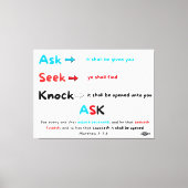 Ask Seek Knock Leinwanddruck (Vorderseite)