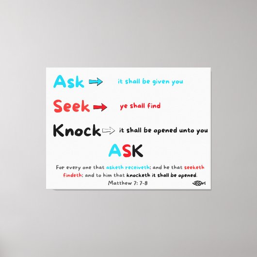 Ask Seek Knock Leinwanddruck (Vorderseite)
